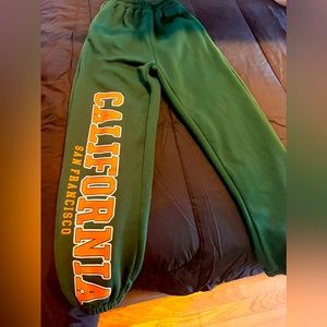 Green sweatpants